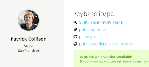 Patrick’s keybase profile